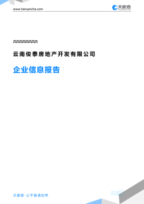 云南俊泰房地产开发企业信息报告（基于天眼查数据）